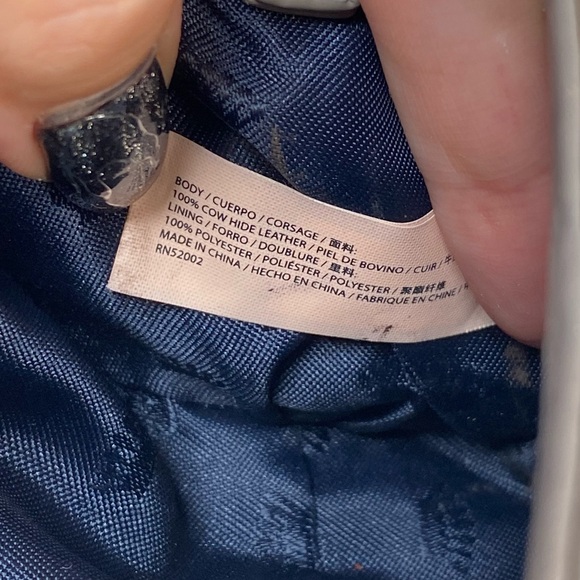 Juicy Couture Vintage Rare Leather Mono Crossbody Bag Gray with Gold Chain - Picture 8 of 12